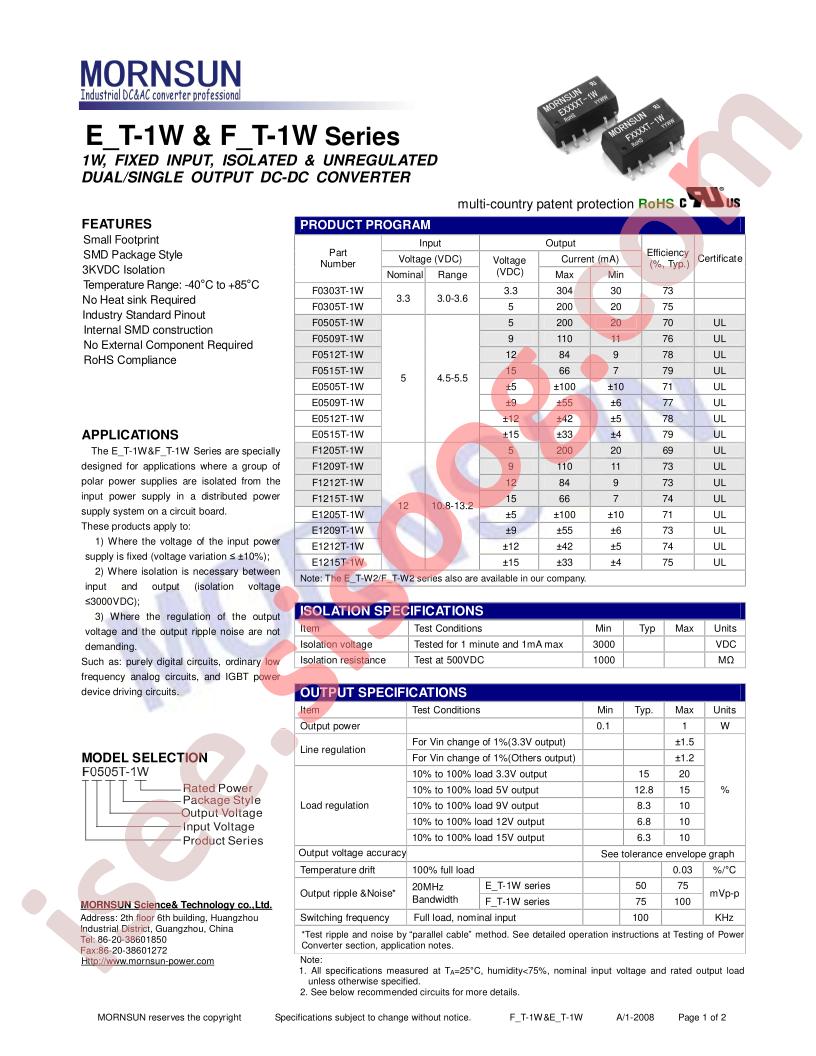 F0505T-1W