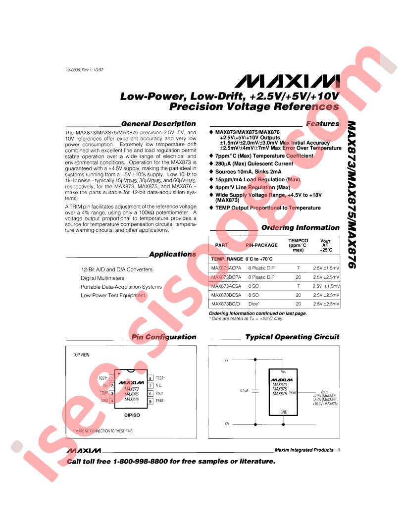 MAX873BESA