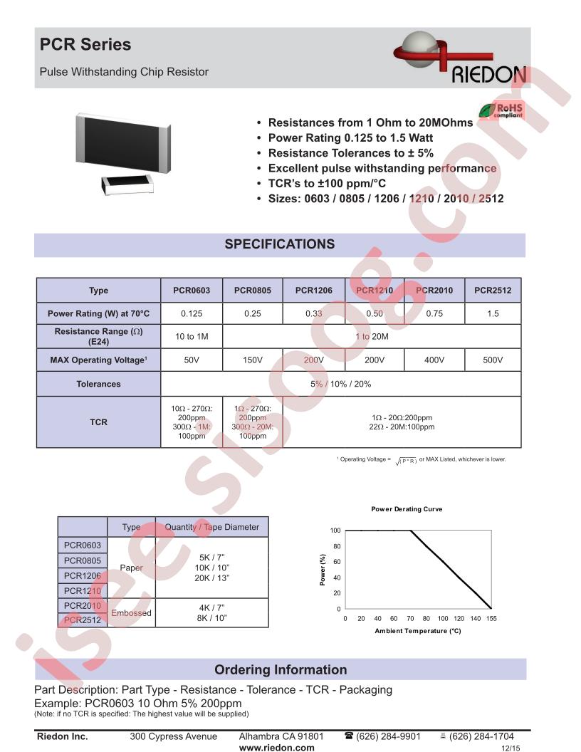 PCR0805-1RJ1