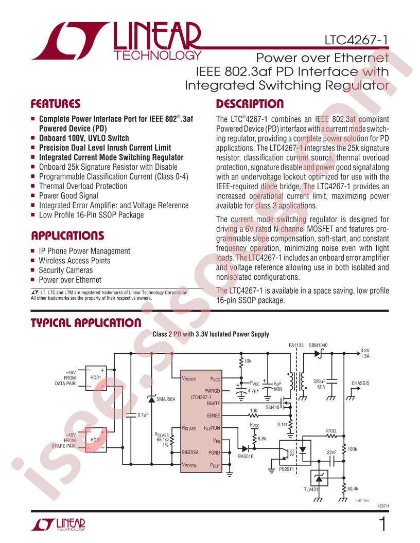 LTC4267IGN-1-PBF