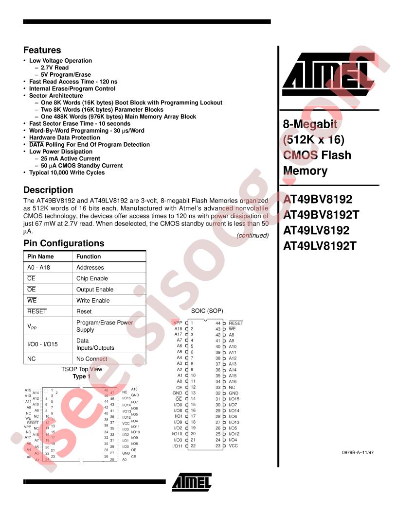 AT49BV8192T-20TC