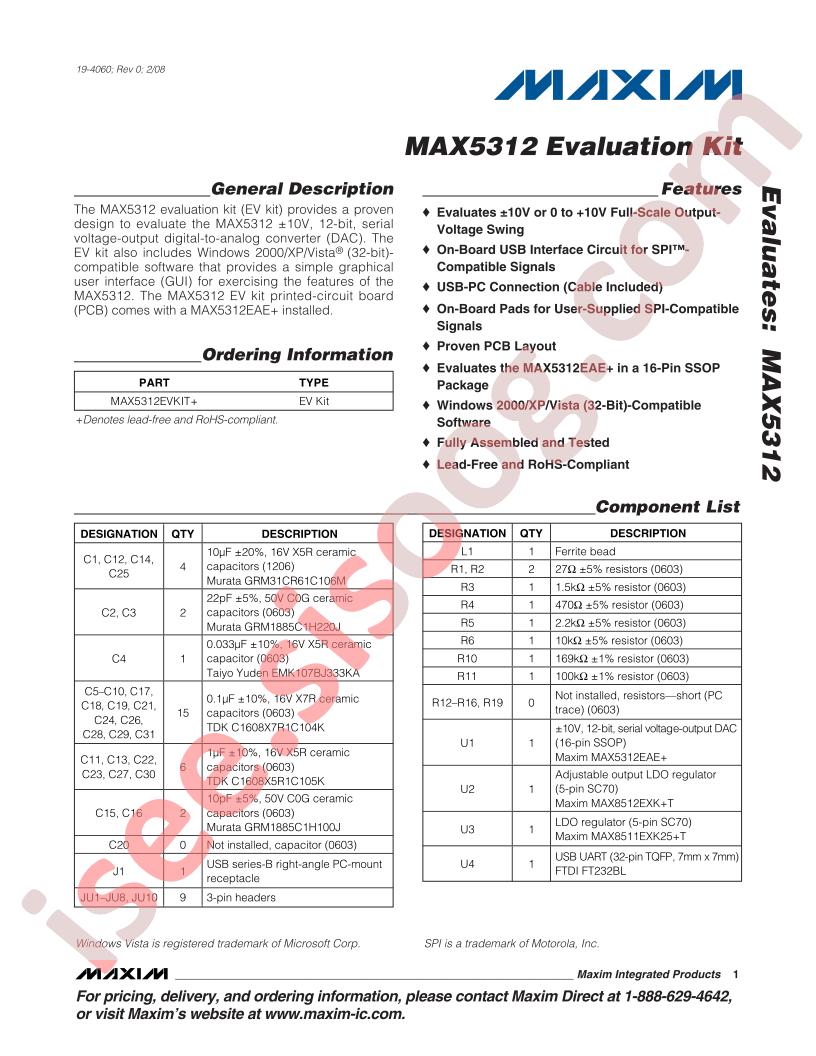 MAX5312EVKIT