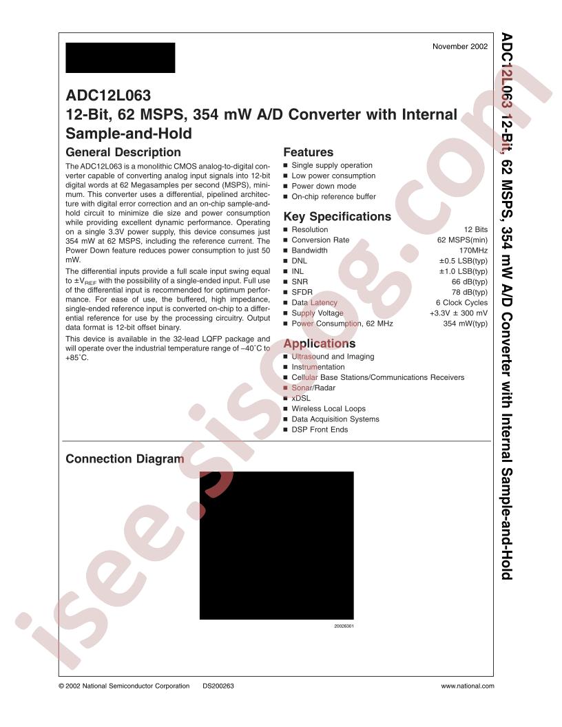 ADC12L063CIVYX