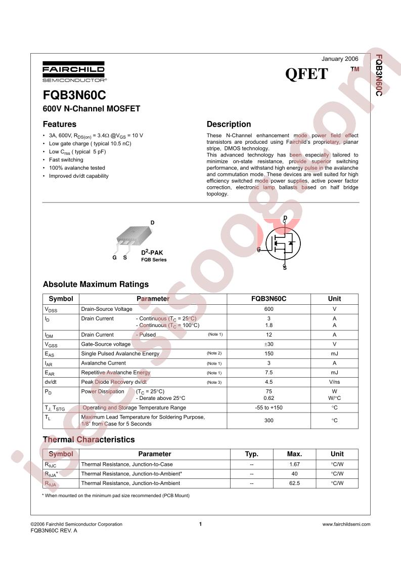 FQB3N60C
