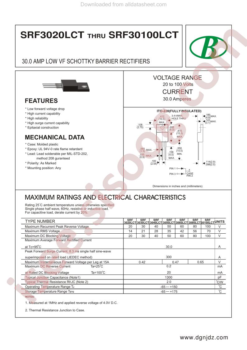 SRF3020LCT-20V-ITO-220AB