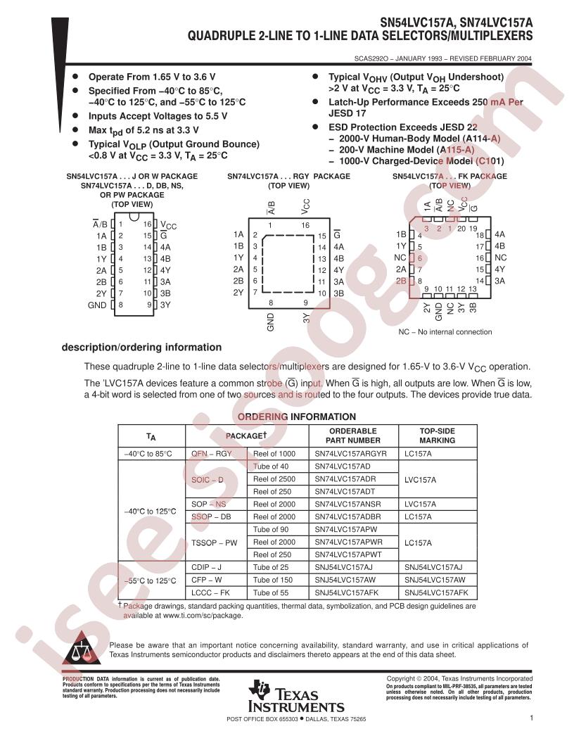 SN74LVC157A