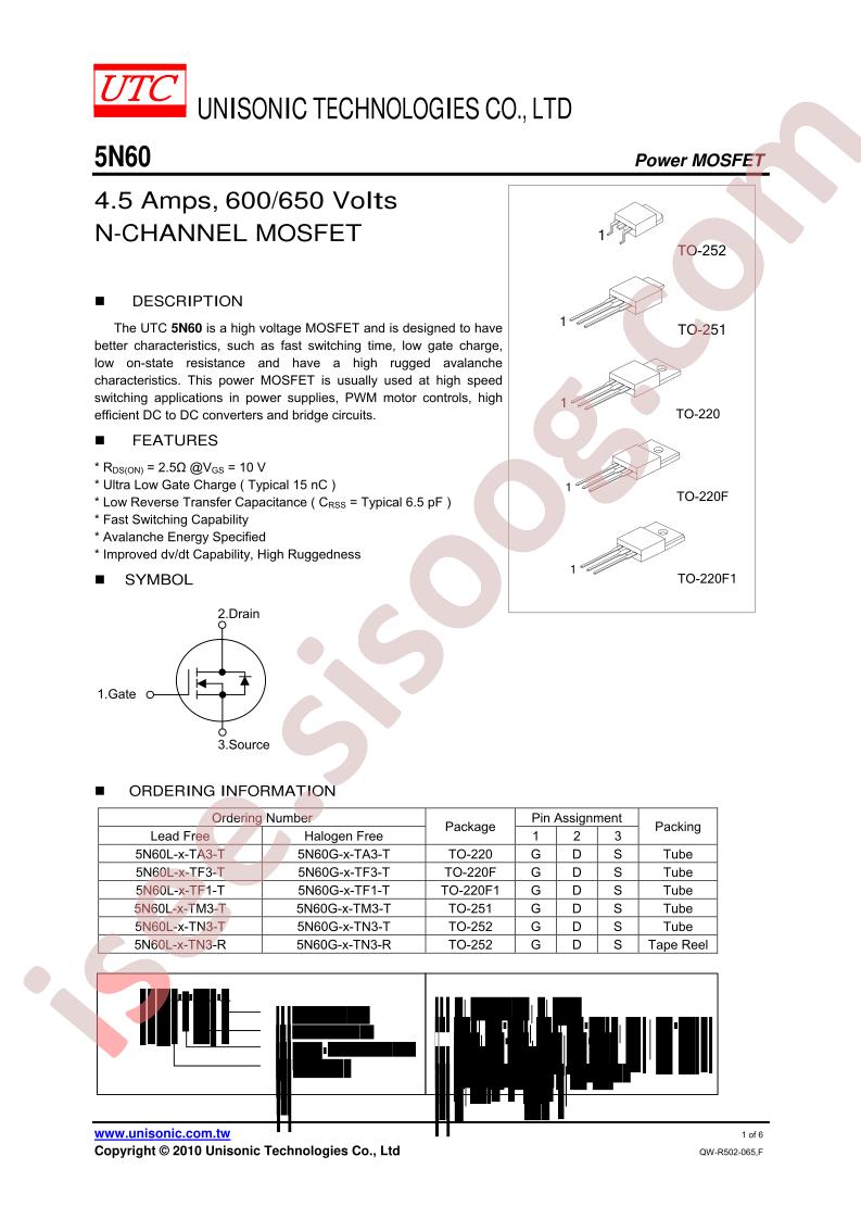 5N60L-X-TF1-T