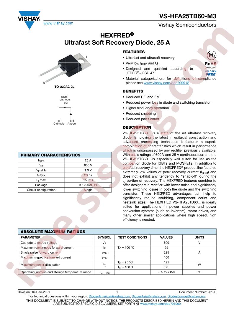 VS-HFA25TB60-M3