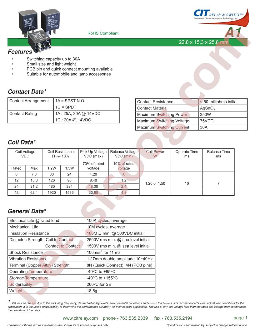 A11ASQ12VDC1.2