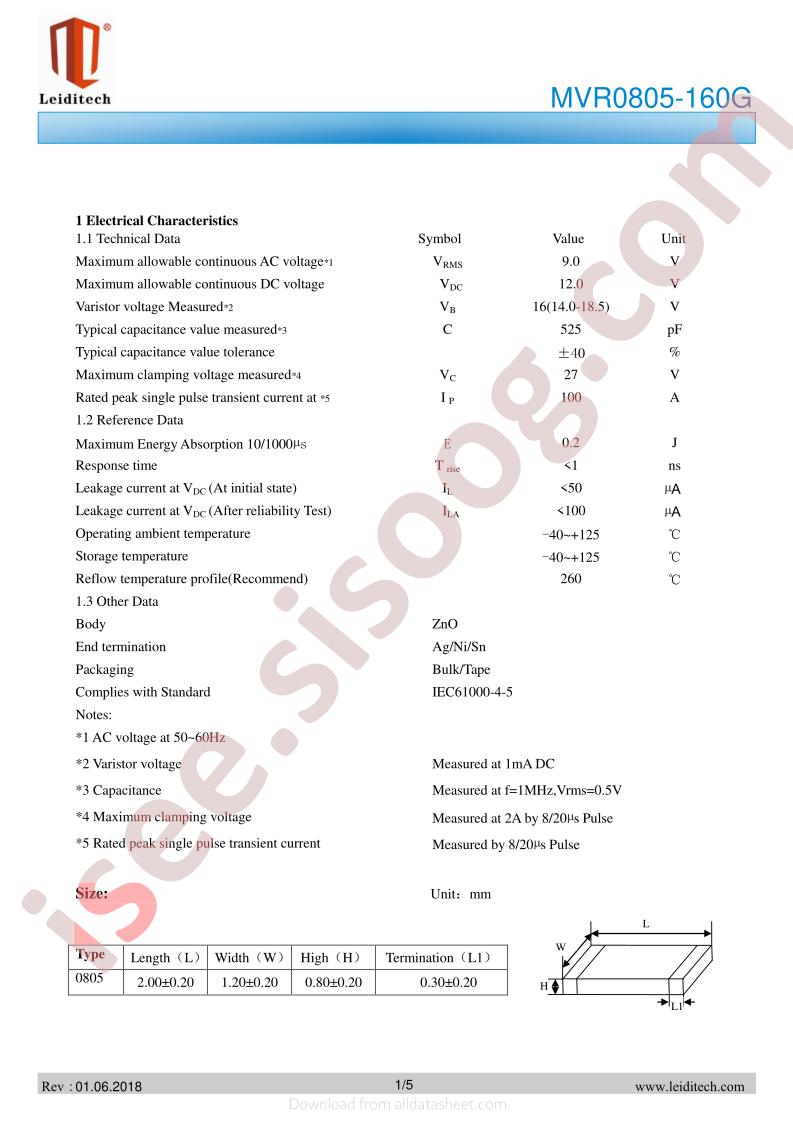 MVR0805-160G