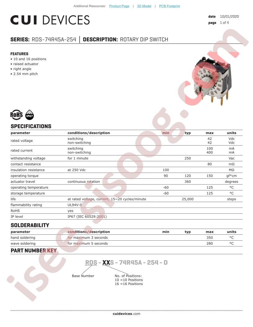 RDS-10S-74R45A-254-D