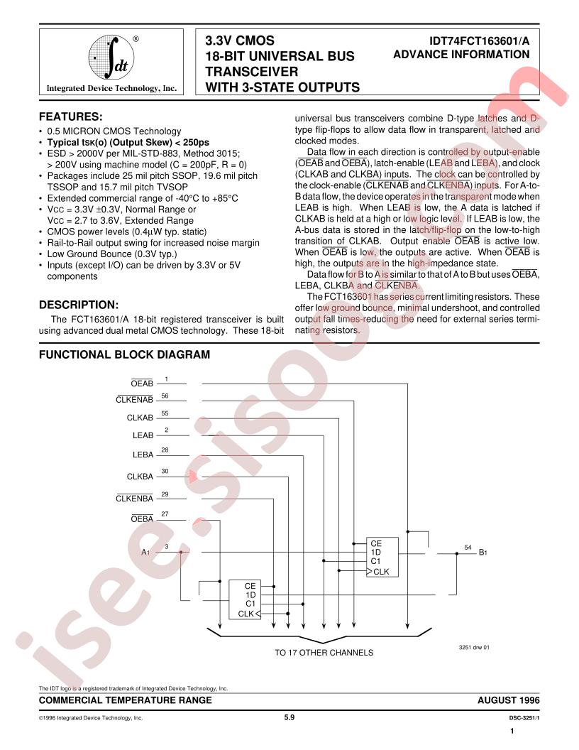 IDT74FCT163601