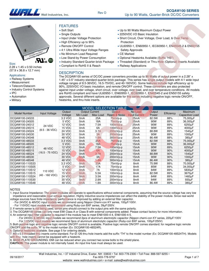 DCQAW100-110S05RH