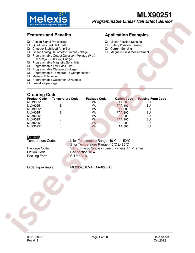 MLX90251EVAFAA-100BU