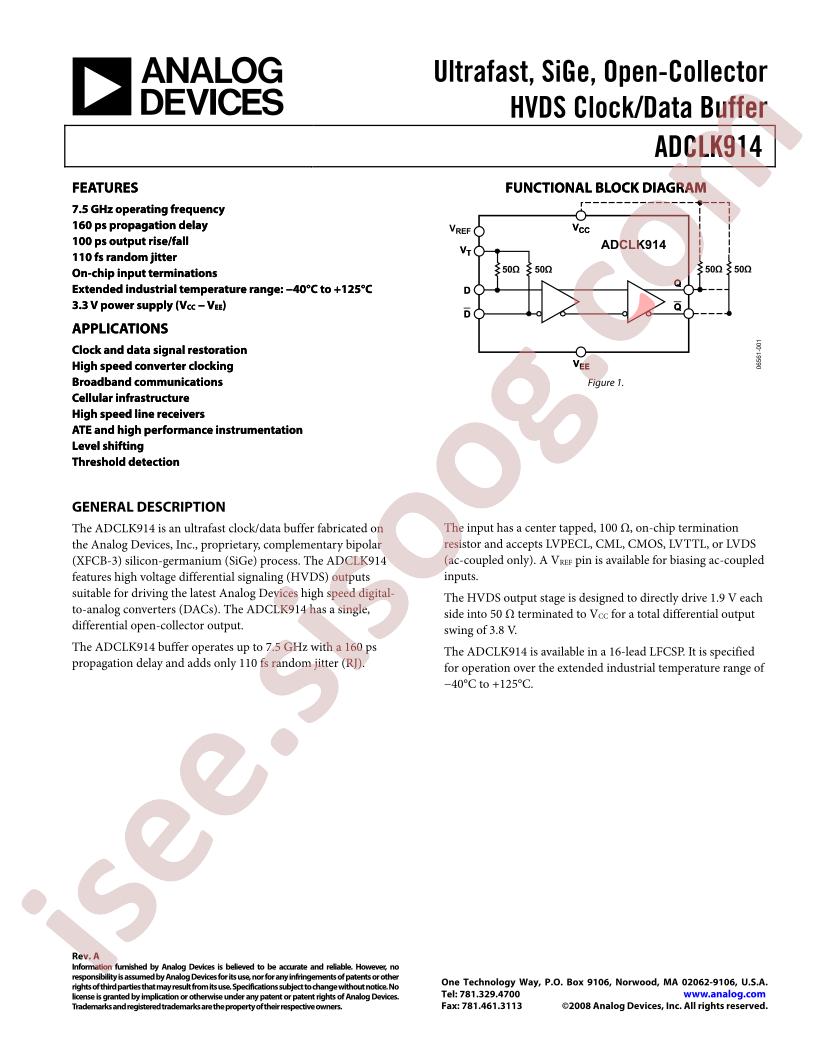 ADCLK914BCPZ-WP