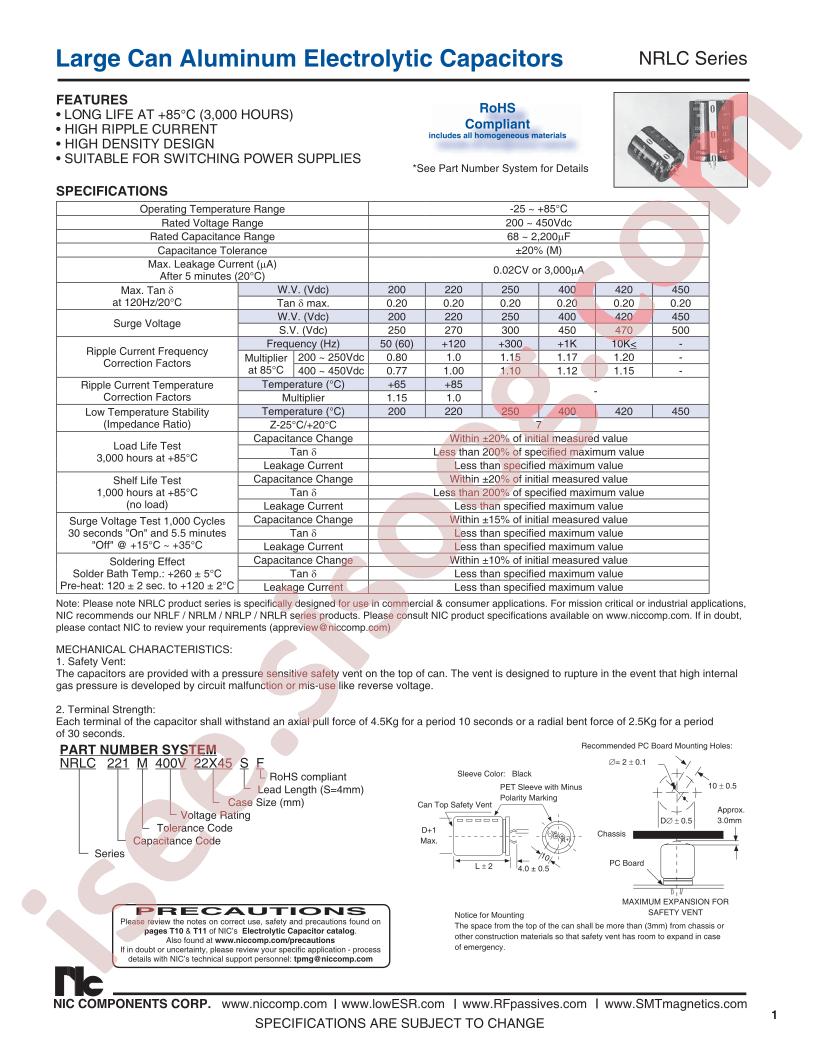 NRLC101M420V25X25SF