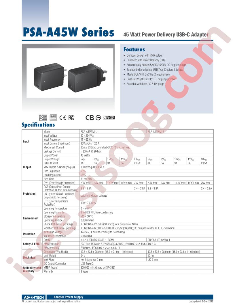 PSA-A45WM-U