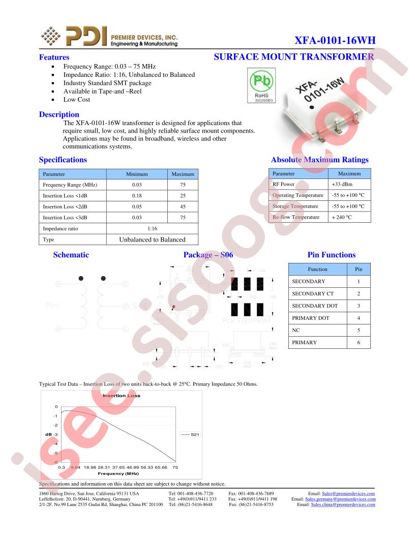 XFA-0101-16WH