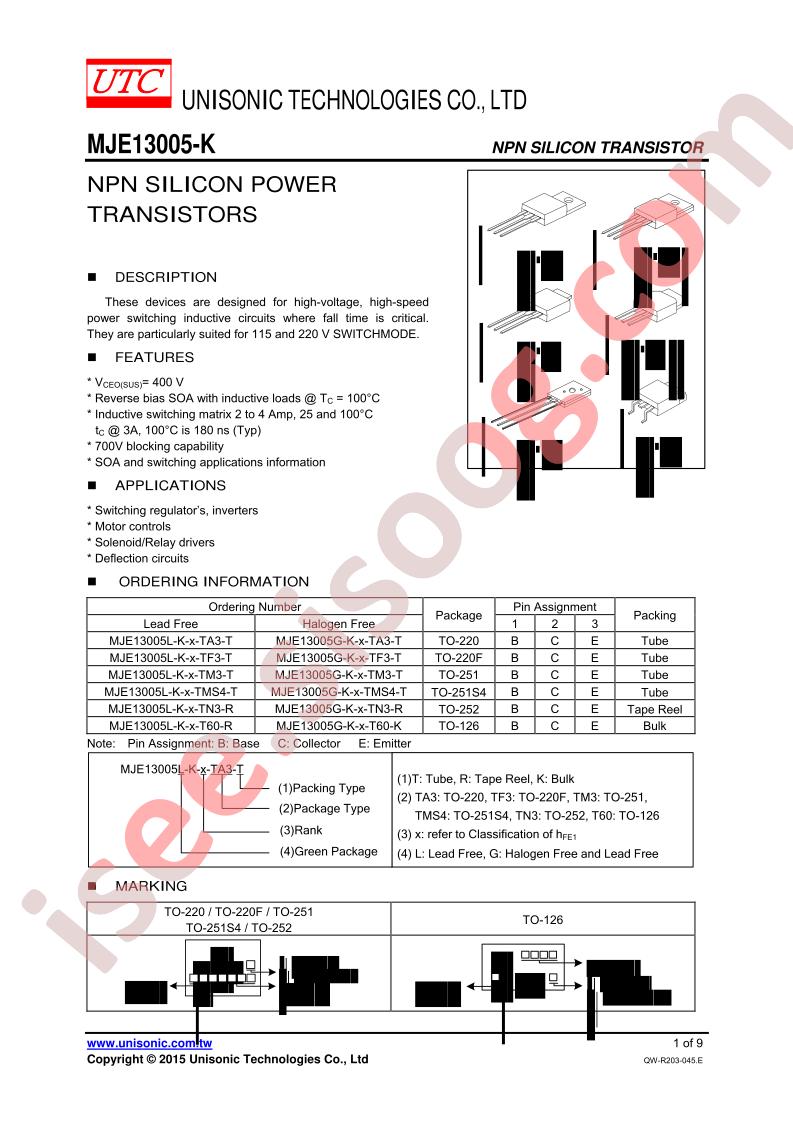 MJE13005G-K-X-TMS4-T