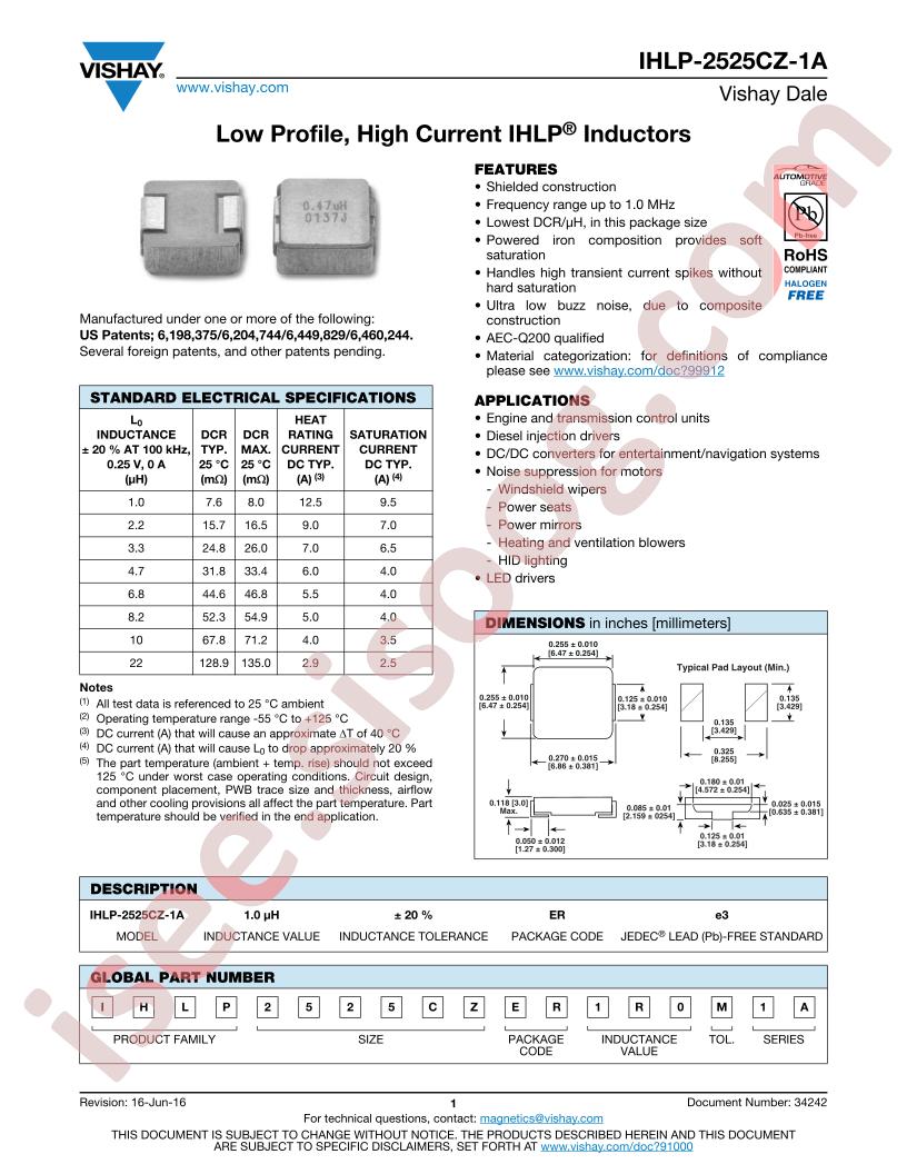 IHLP-2525CZ-1A