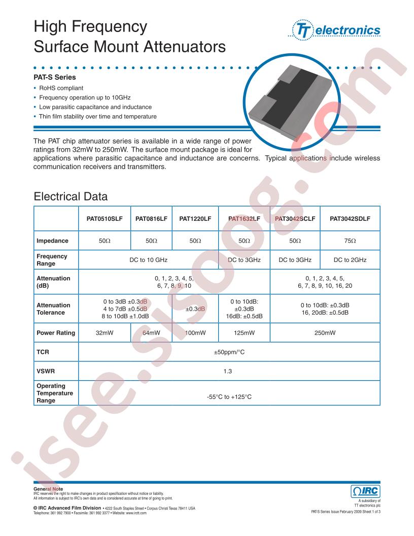 HFR-PAT3042SLF-C-10-B