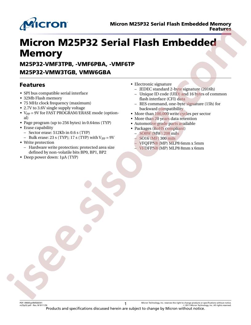 M25P32-VMW3TGB