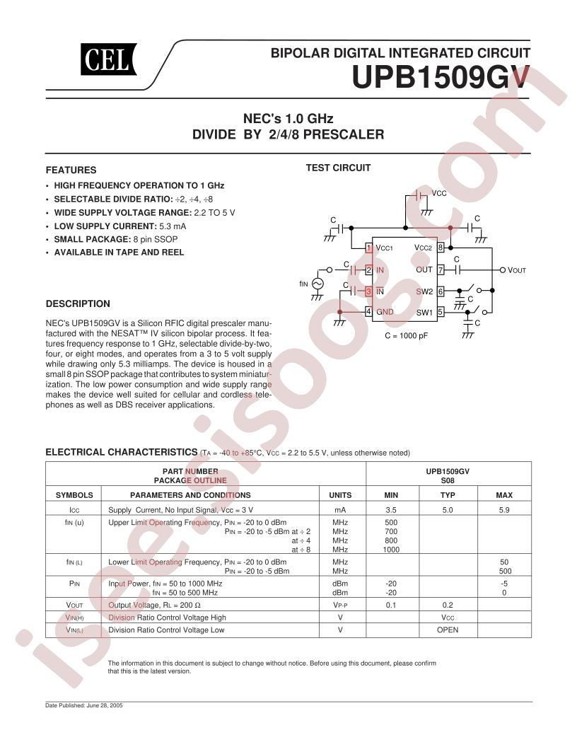 UPB1509GV