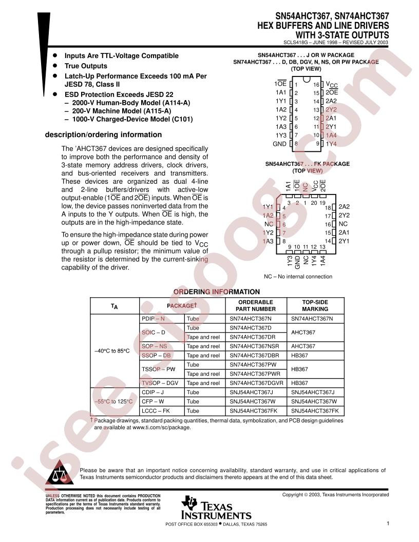 SN74AHCT367DBR