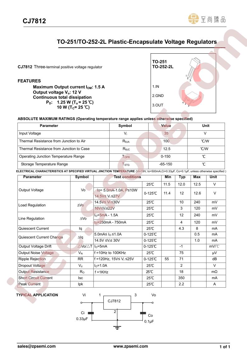 CJ7812-TO251