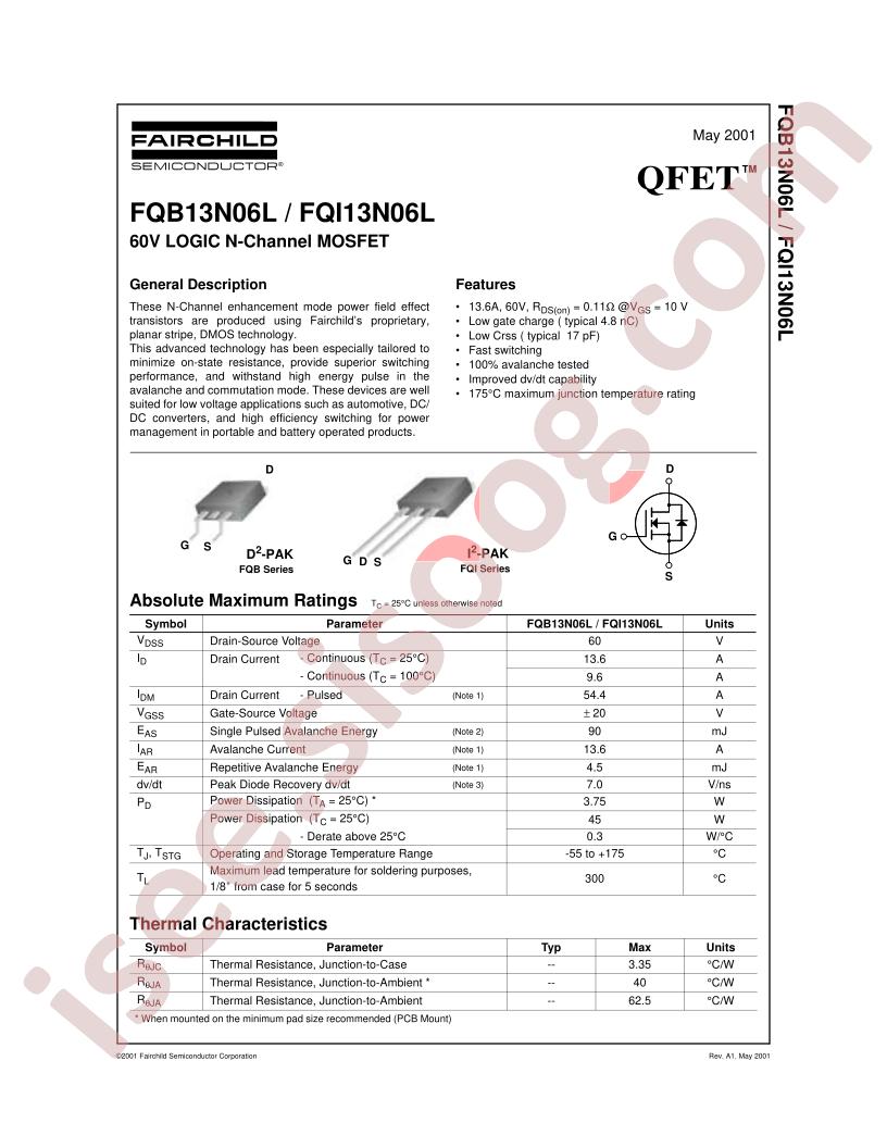 FQB13N06L