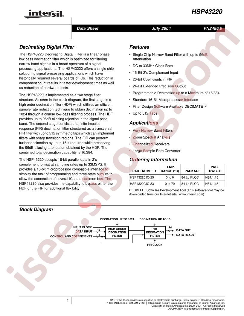 HSP43220JC-25