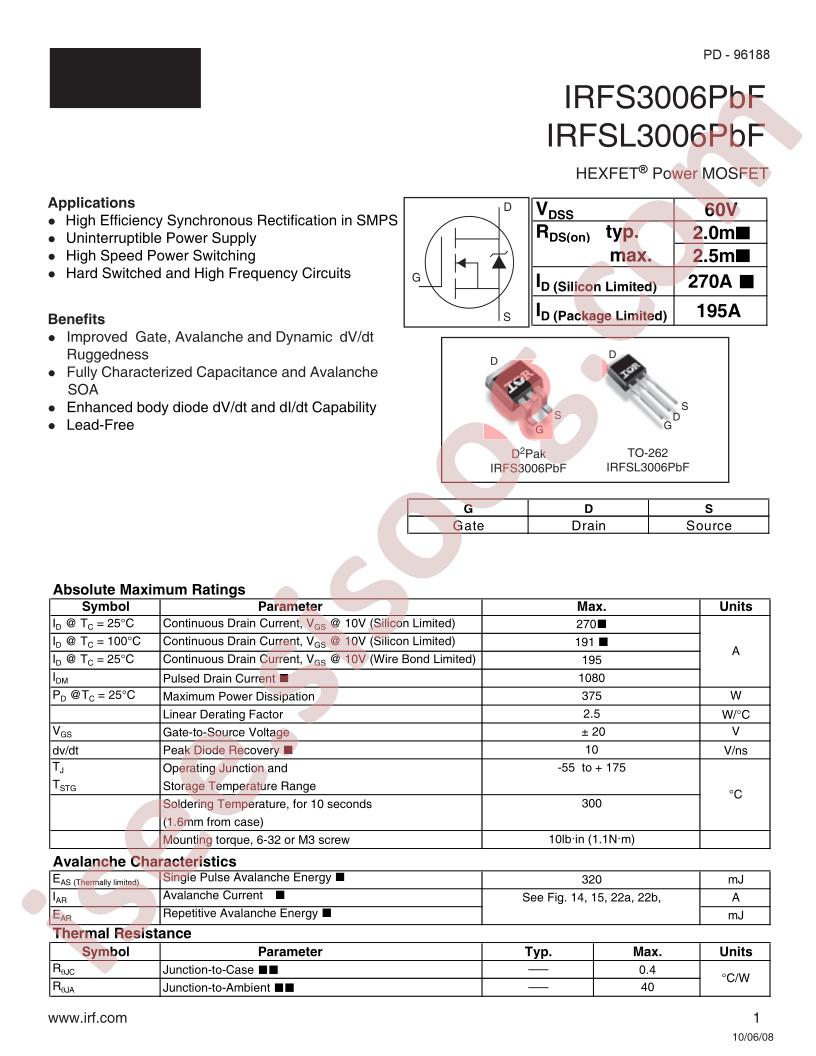 IRFS3006PBF