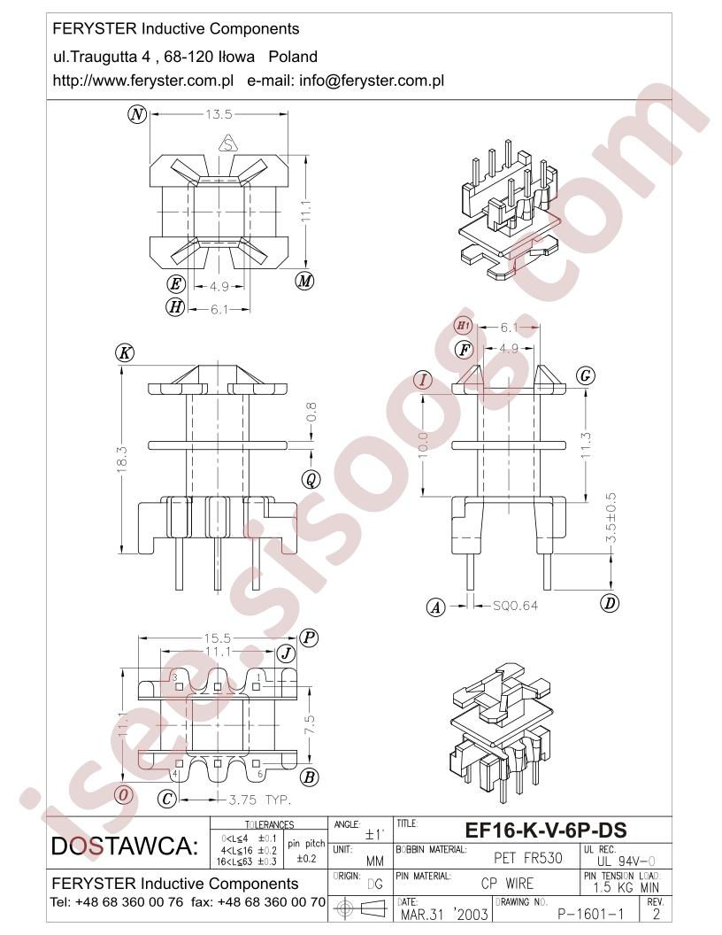 EF16-K-V-6P-DS