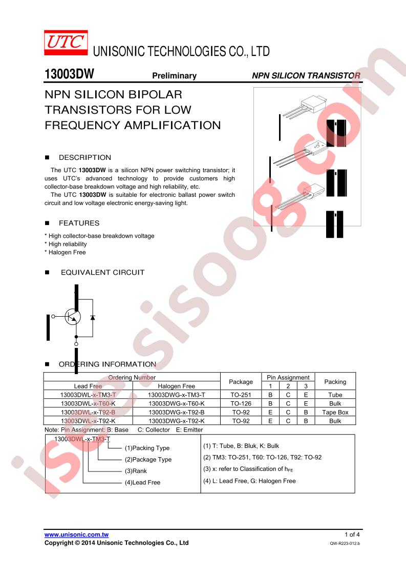 13003DWL-B-T92-B