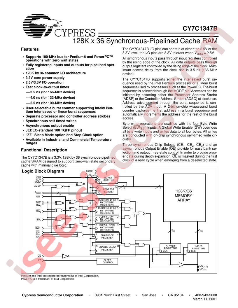 CY7C1347B