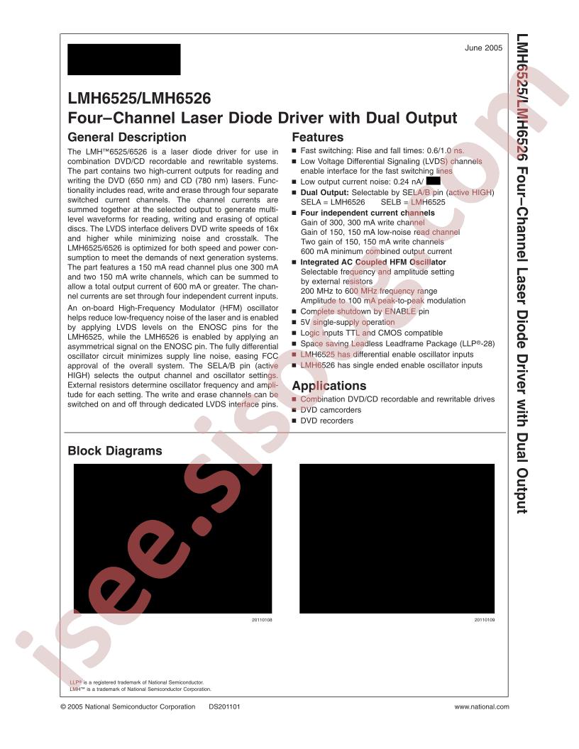 LMH6525SPNOPB
