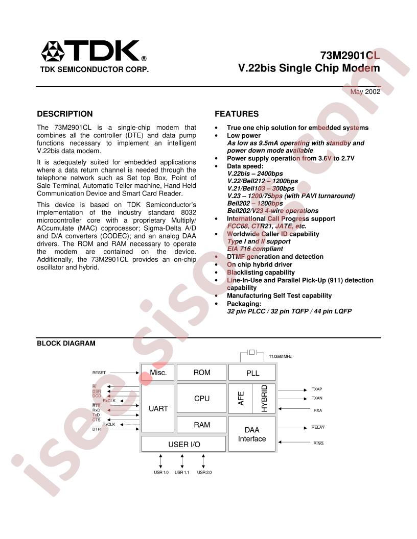 TDK-73M2901CL