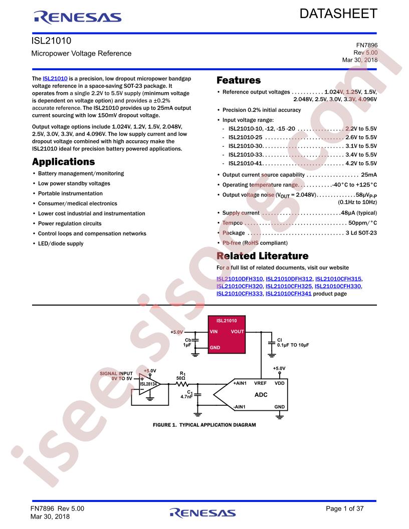 ISL21010DFH312Z-T