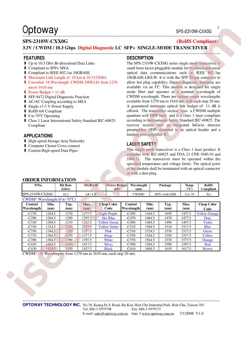 SPS-2310W-CXX0G