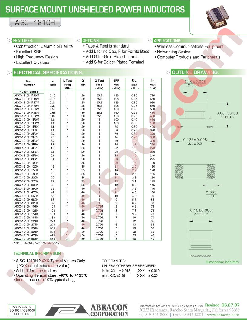 AISC-1210H-101K