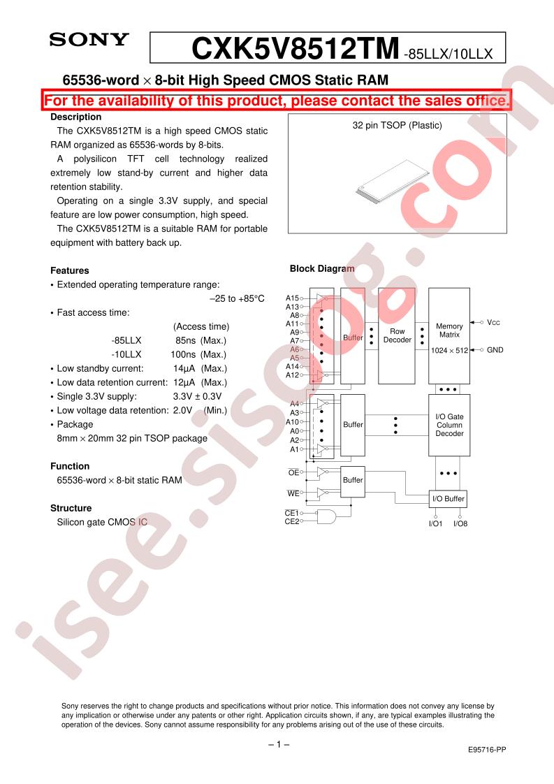 CXK5V8512TM-