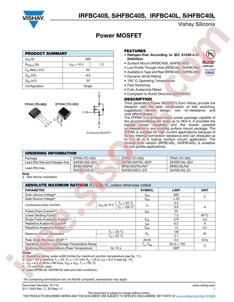 SIHFBC40STRL-GE3A