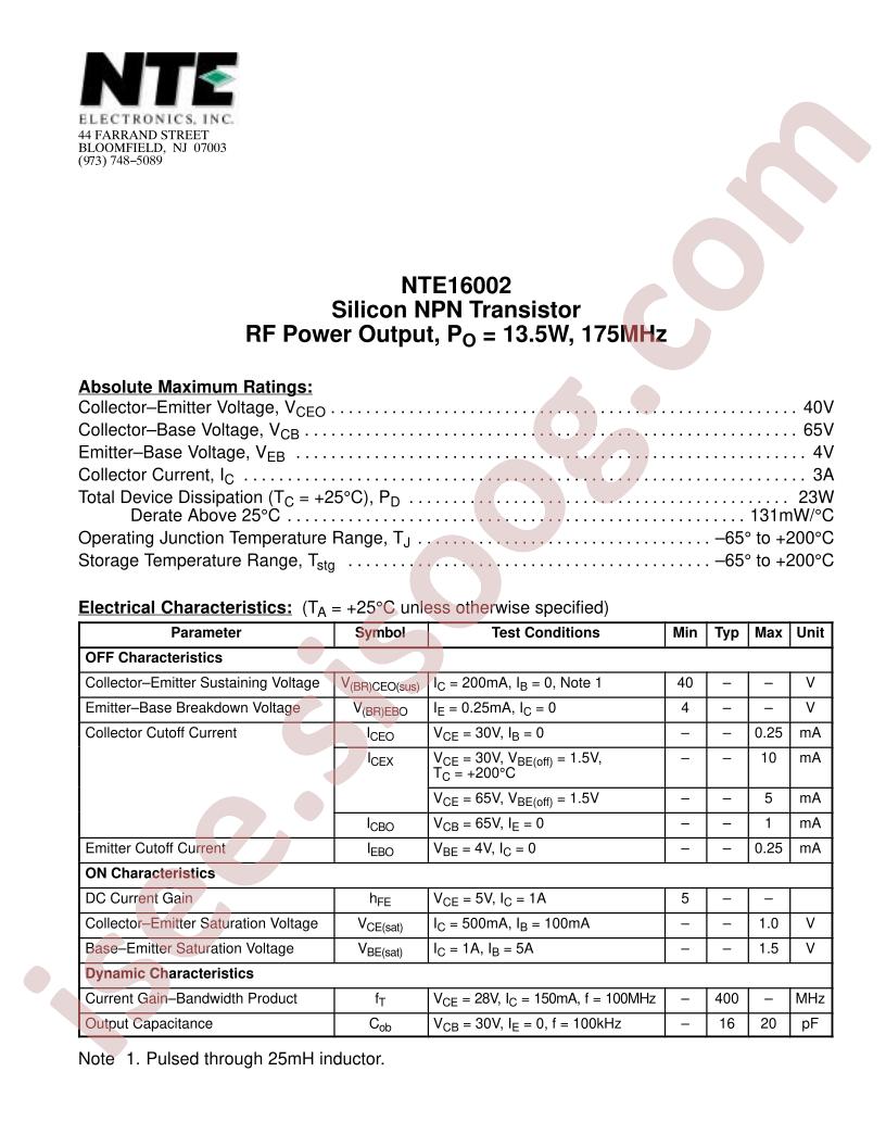 NTE16002