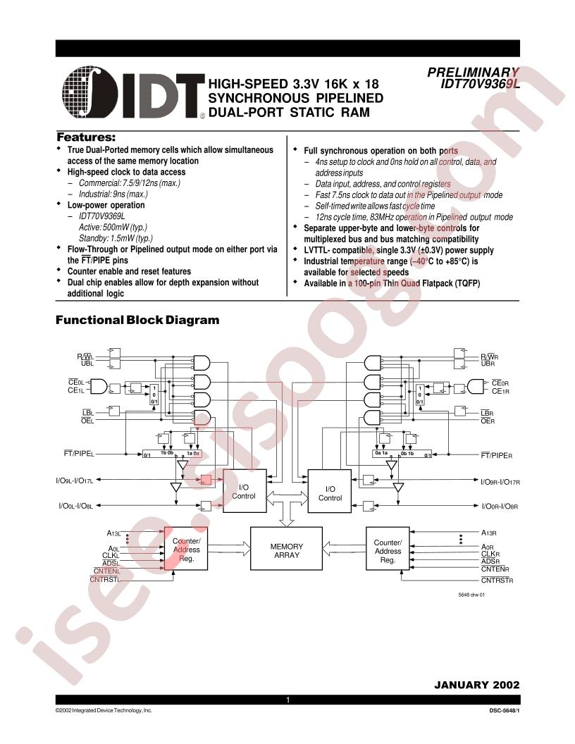 IDT70V9369L12PFI