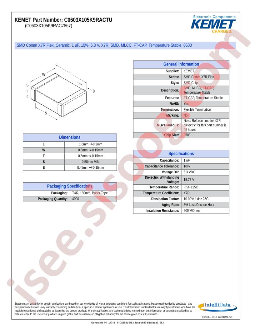 C0603X105K9RACTU