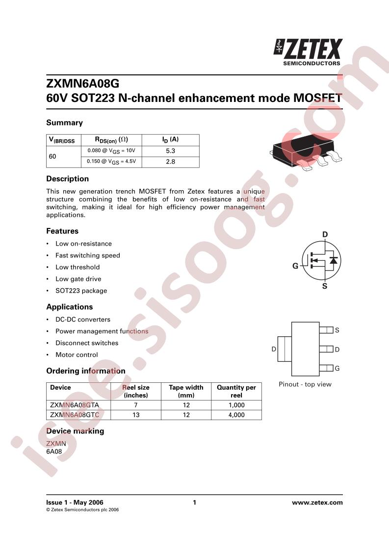 ZXMN6A08G