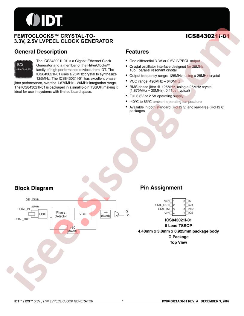 ICS843021AGI-01LFT