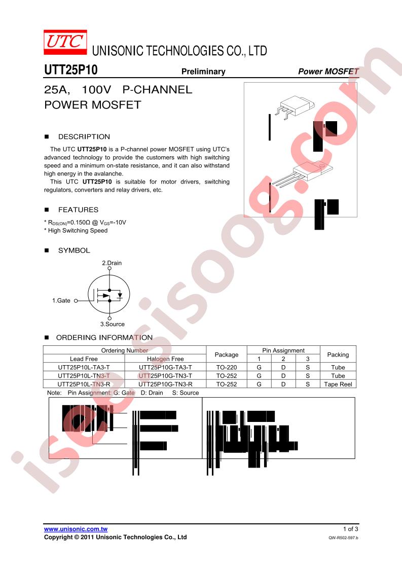 UTT25P10L-TA3-T