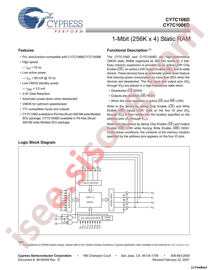 CY7C106D