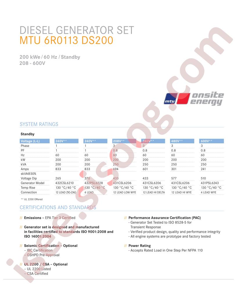 MTU6R0113DS200